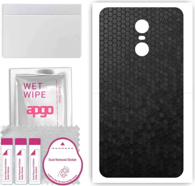 Produktbild von apgo Rückseite Schutzfolie, Skin, kompatibel mit Xiaomi Redmi Pro, Hinten Displayschutzfolie aus Vinylfolie, kratzfest, einfache Montage - Schwarze Honigwabe