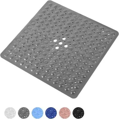 Image de Tapis de douche carré antidérapant en PVC, 53 x 53 cm