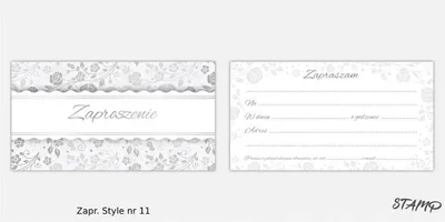 Zdjęcie produktu dla Zaproszenia Style wzór nr 11