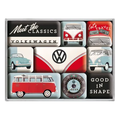 Obrázok produktu pre Nostalgic-Art - 9 ks. Magnetická sada - Volkswagen - VW Bulli & Beetle - Meet The Classics