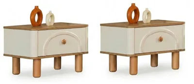 Obrázek produktu pro Noční stolek, béžová barva, moderní design,  sada nočních stolek