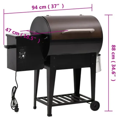 Produktbild von vidaXL Pelletgrill mit Ablage Schwarz 94 cm Eisen