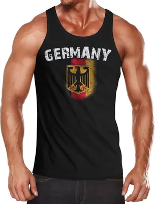 Produktbild von Herren Tanktop Fußball WM 2018 Deutschland Flagge Moonworks® schwarz L