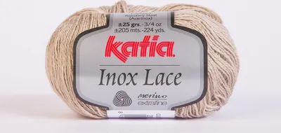 Produktbild von INOX LACE von Katia, feines Merino Lacegarn in natur (206), ca. ca. 205m/25g