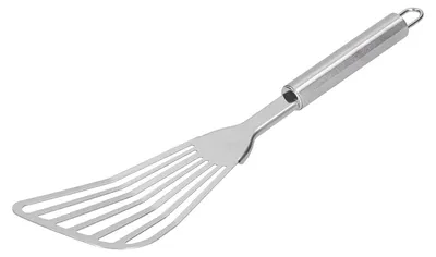 Produktbild von Fischwender mit Schlitzen, Küchenfischwender, Eierwender, Grillfischwender, Küchenwender aus Edelstahl mit Schlitzen, Kochen, Fisch, Eier, Fleisch, Braten