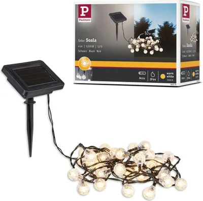 Produktbild von Paulmann Lichterkette Solar Soala Dämmerungssensor IP44 Warmweiß 3,9m 30 LEDs 3000K Außenbereich