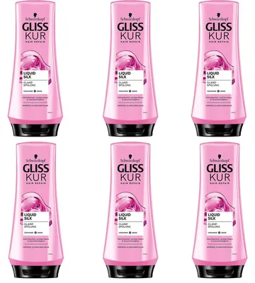 Produktbild von Gliss Kur Liquid Silk Glanzspülung mit Ceramide 200ml 6er Pack