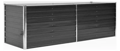 Produktbild von Hochbeet Pflanzkasten aus verzinktem Stahl 240 x 80 x 77 cm (L x B x H) Grau