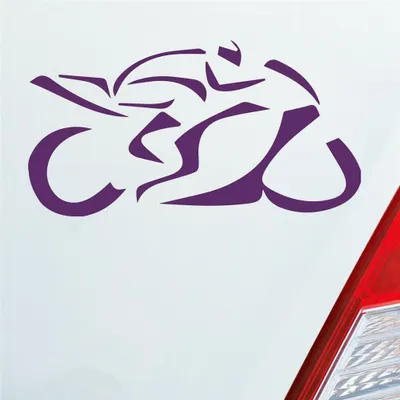 Produktbild von Auto Aufkleber Motorrad Mopped Biker Racing 12x6 cm Lila Sticker Heckscheibenaufkleber