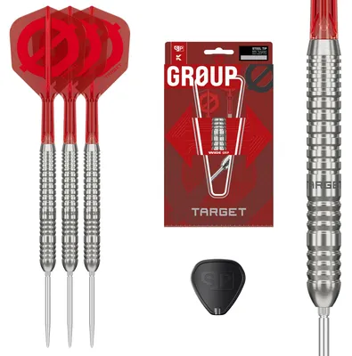 Imagen del producto de Set de dardos Target Darts GROUP O, con punta de acero, calibre 22G, cuerpo modelo 03, con un 50% de wolframio