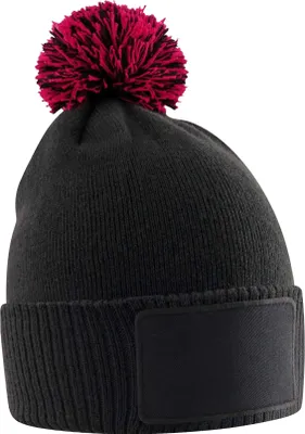 Produktbild von Beechfield - "Snowstar" Mütze für Kinder BC6966 (Einheitsgröße) (Schwarz/Rot)