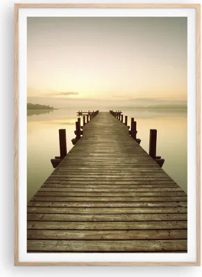 Produktbild von Gerahmtes Poster - Rahmen in heller Eiche - Brücke See - 70x100 cm - Wand Bild - Wanddeko - Wandbilder - Kunstposter - Wandposter - Bilderrahmen - Bilder - Kunstdruck - Wandbild - P2NPA70x100-3625