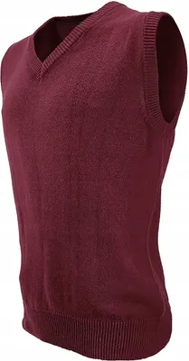 Produktbild von Strickweste Herren Weste pullunder V-Pullover Ärmellos Strickjacke 100%Baumwolle RED XXL