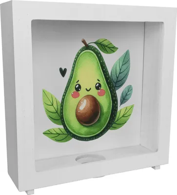 Produktbild von Lächelnde Avocado Rahmen Spardose aus Holz