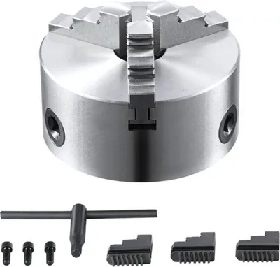 Immagine prodotto di Happyment Mandrino autocentrante 3,5–160 mm – Per legno e metallo – 3 ganasce – Per levigatura, fresatura e tornitura