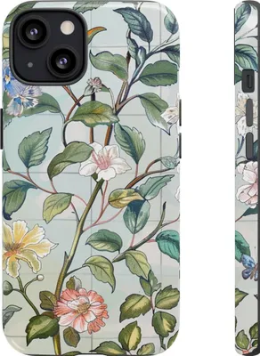 Produktbild von Vintage-Blumenmuster mit Schmetterlingen – Hülle Kompatibel mit iPhone 13