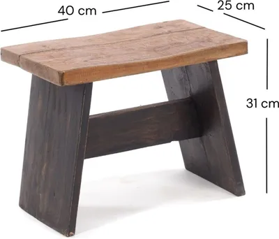 Produktbild von SITZBÄNKCHEN "SCHEMEL 40" | Mahagoni, 31x40x25cm | Fußhocker | Farbe: 04 schwarz-natur