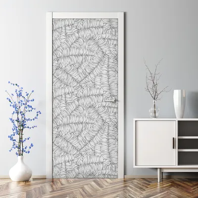 Produktbild von Dekorative Aufkleber selbstklebend Klebefolie Türaufkleber Türposter Tropische Pflanzen 70 x 200 cm