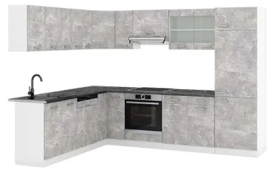 Immagine prodotto di Cucina angolare completa Vicco R-Line Calcestruzzo/Bianco 287 x 227 cm, PL Antracite, Model 42279
