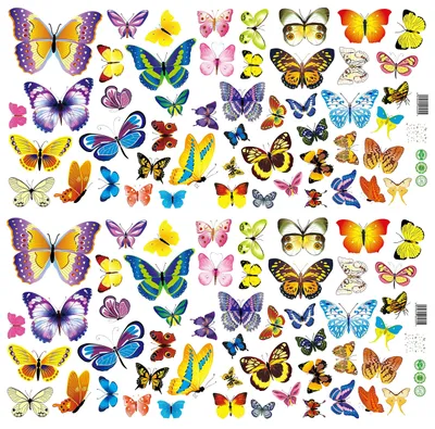 Imagen del producto de Calcomanía de pared con 100 mariposas de colores, de diferentes tamaños, ideal para habitaciones infantiles