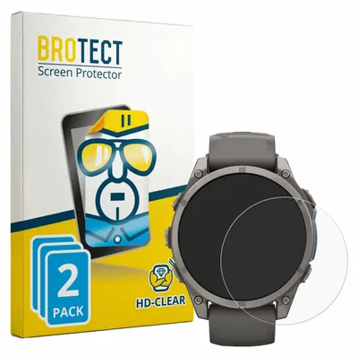 Produktbild von 2x Für Garmin Fenix 9 (47 mm) Schutzfolie BROTECT Displayschutz Display Schutz Folie Klar Transparent