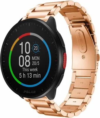 Produktbild von Strap-it Stahlarmband - Kompatibel mit Polar Pacer Armband Ersatzarmband Edelstahl Armband mit faltschließe Sportuhr zubehör für smartwatch 20mm Armband Rosa Gold