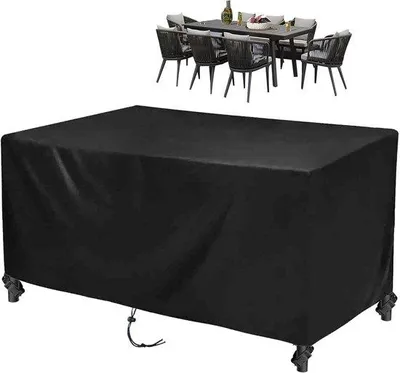 Image de Chaises de jardin - Chaises de terrasse - Protection des meubles - Tissu Oxford imperméable - 150 x 85 x 80 cm - Noir