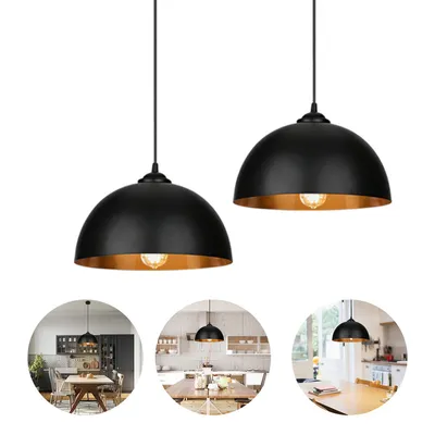 Produktbild von Faziango Pendelleuchte,2x Retro Hängelleuchte Hängelampe aus Metall, Industrielle Vintage LED Pendellampe Hängelampe für E27 Lampenfassung, ohne Leuchtmittel