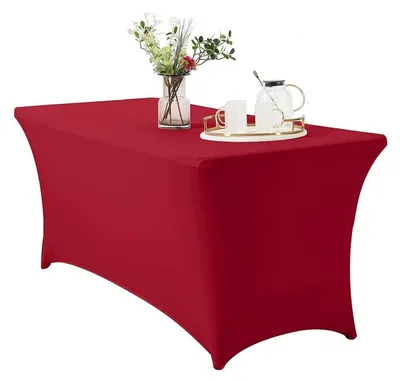 Produktbild von Stretch Tischdecke Rechteckig 152 x 76 cm Rot Elasthan Polyester
