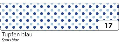 Produktbild von Folia Washi-Tape, Klebeband aus Reispapier, Breite 15 mm, tupfen blau (10 m Rolle)