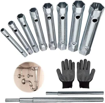 Productafbeelding van Buissteeksleutels - set van 10 stuks, met holle binnenkant, zwart