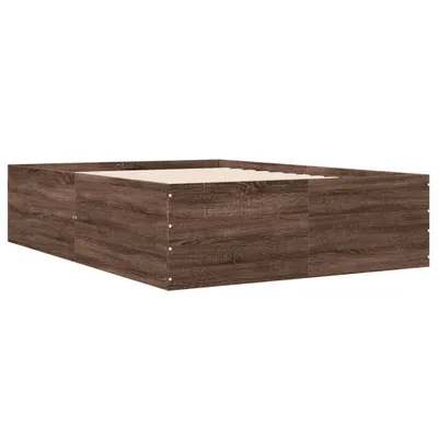 Produktbild von vidaXL Bettgestell Braun Eichen-Optik 135x190 cm Holzwerkstoff