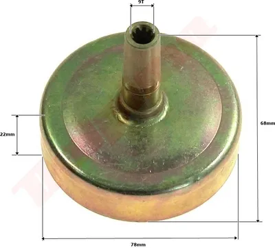 Image de Tambour d'embrayage Pour débroussailleuses 78X22X68X9T Tl43-9T