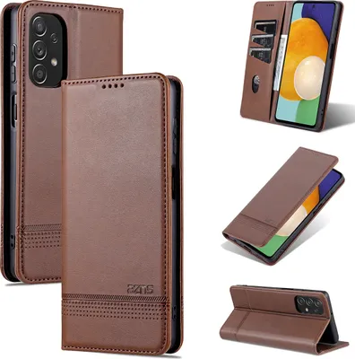 Produktbild von Galaxy A23 Leder Hülle, Klapphüllen Brieftasche Magnetverschluss Ständer Schutzhülle für Samsung Galaxy A23 5G Kaffee