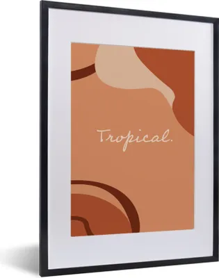Produktbild von MuchoWow® Gerahmtes Poster Sommer - Zitat - Tropisch 30x40 cm - Poster mit Schwarzem Bilderrahmen Wandposter Rahmen Foto Bilder - Wandposter Schlafzimmer