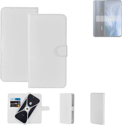 Produktbild von K-S-Trade Handy Hülle Schutz Hülle kompatibel mit Oppo Reno10 Global Cover Case Bookstyle Bumper weiß 1x