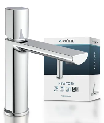 Produktbild von SCHÜTTE Waschtischarmatur NEW YORK, Wasserhahn Bad mit Pop Up Abflussstopfen in Chrom