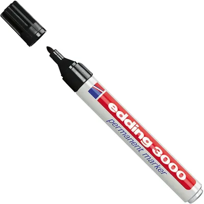 Obrázek produktu pro 50x edding 4-3000001 Permanentní popisovač černý 1,5 - 3,0 mm