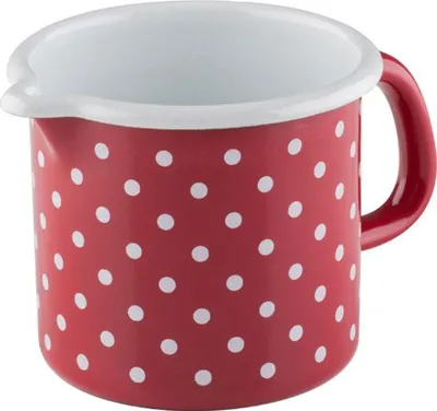Produktbild von Riess Schnabeltopf  Ø12cm 1 Liter Country Pünktchen Rot Emaille