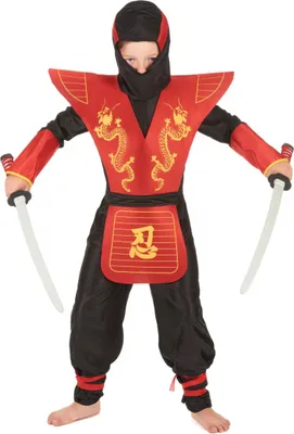 Immagine prodotto di Costume da bambino Ninja  nero-giallo-rosso - 128 (7-8 anni)