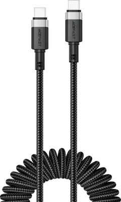 Produktbild von Acefast USB-C Kabel, Spirale, 480Mb/s, 3A, 1.2m, Schwarz