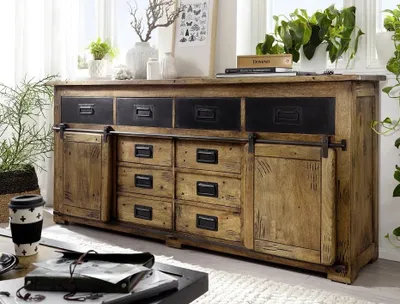 Produktbild von Sideboard 200x90cm 'Railroad' Mango & Eisen