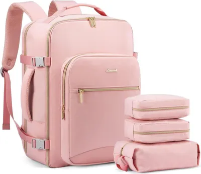 Produktbild von LOVEVOOK Handgepäck Rucksack 40L Reiserucksack Damen 17 Zoll Laptop Dunkelrosa