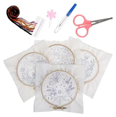 Produktbild von Stickset Für Anfänger Halloween Stickset Für Erwachsene Handstickset Für Anfänger Stickerei Für Stickornament Punch Needle Kit Stoff Zum Sticken