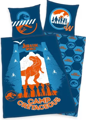 Produktbild von Jurassic World T-Rex Dinosaurier Cretaceous Wende Bettwäsche, 80 x 80 cm + 135 x 200 cm