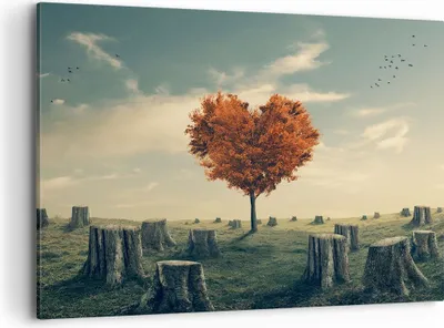 Produktbild von Bild auf Leinwand - Leinwandbild - Baum Natur Wiese - 100x70cm - Wand Bild - Wanddeko - Wandbilder - Leinwanddruck - Bilder - Kunstdruck - Wanddekoration - Leinwand bilder - Wandkunst - AA100x70-3751