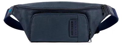Produktbild von P16 Gürteltasche aus Leder und Stoff, blau, Taglia Unica, Sportliche Gürteltasche