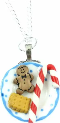 Produktbild von Weihnachtsteller Plätzchen Halskette Kette Miniblings Weihnachten Süß 45cm
