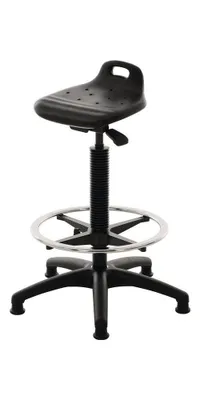Produktbild von Stehhilfe PolyurethanIntegralschaum Sitz-H.570-820mm Ku.-Fußkreuz Fußring u.Bodengl.LOTZ
