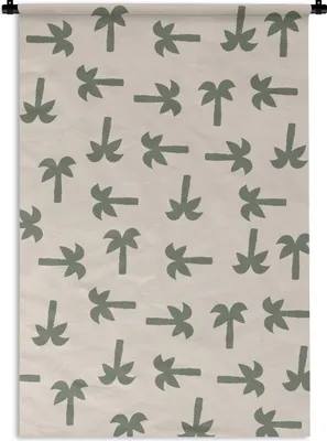 Produktbild von MuchoWow® Wandteppich Wandbehang Palme - Pastell - Muster 60x90 cm Tapisserie Dekoration Wandtuch - Foto-Teppich - Abwaschbar